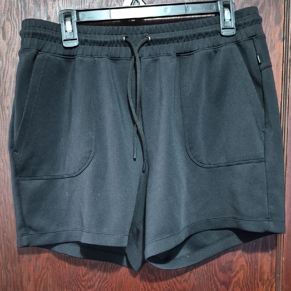 Women's Black Athletic Shorts with Drawstring